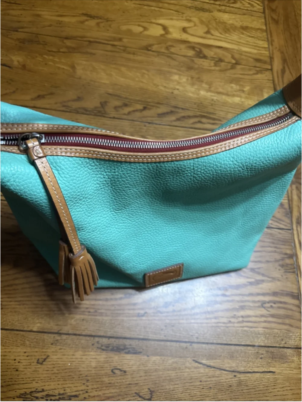 Dooney & Bourke Pebble Grain Paige Sac Hobo Bag in Carribean Green